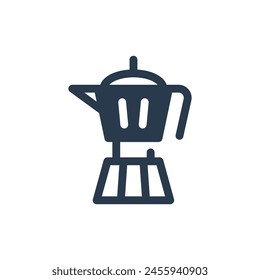 Moka Pot Stovetop Coffee Brewing Device Icon Illustration