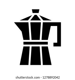 Moka pot vector, coffee related solid design