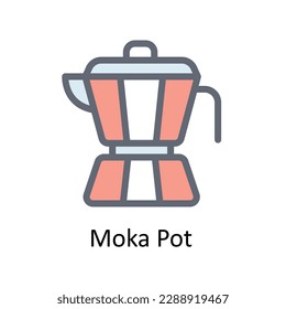 Iconos de contorno de vectores de cuchara de moka. Material gráfico simple