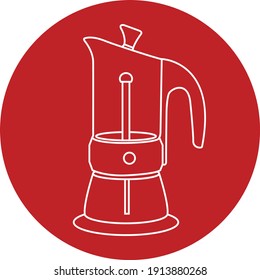 Icono vectorial de la olla de Moka, EPS de la olla de Moka