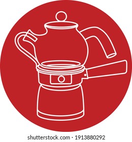 Moka pot vector icon, Moka pot EPS