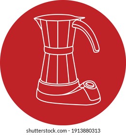 Icono vectorial de la olla de Moka, EPS de la olla de Moka