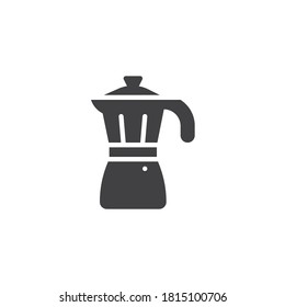 Moka pot vector icon. filled flat sign for mobile concept and web design. Coffee pot glyph icon. Symbol, logo illustration. Vector graphics