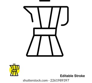 Icono de la línea del vector del pote de Moka