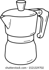Moka pot. Vector outline icon.