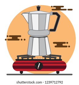Mokapot Coffee Driper vector
