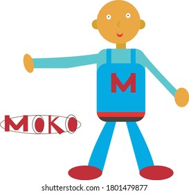 
moko cartoon character,happy moko,enjoy moko