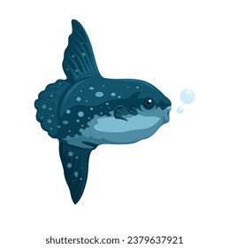 Mola FIsh Especie de animales acuáticos Ejemplo de dibujos animados Vector