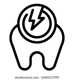 Molar ache icon outline vector. Toothache problem. Dental illness disease