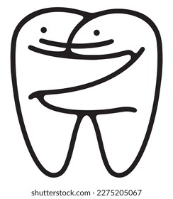 molar character, hand drawn illustration
