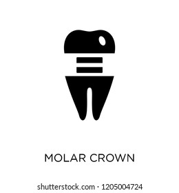 Molar crown icon. Molar crown symbol design from Dentist collection. Simple element vector illustration on white background.