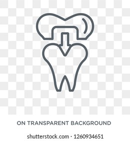 Molar crown icon. Trendy flat vector Molar crown icon on transparent background from Dentist collection. High quality filled Molar crown symbol use for web and mobile