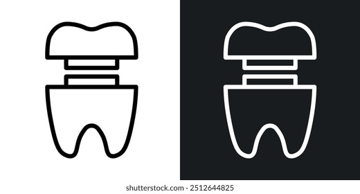 Coroa molar esboçado ícone vetor coleção.