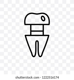 Molar crown vector linear icon isolated on transparent background, Molar crown transparency concept can be used for web and mobile