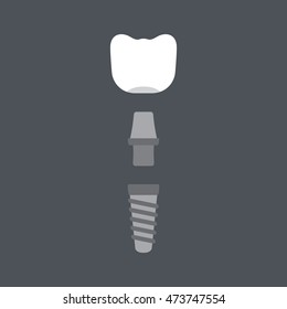 a molar dental implant icon in flat style