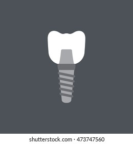 a molar dental implant icon in flat style