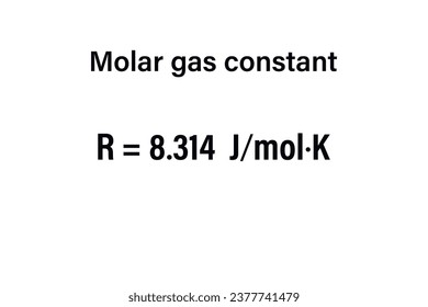 Molar gas constant on the white background. Education. Science. Important Physics Formula. Vector illustration.