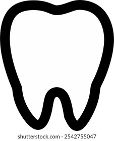 Ícone molar de contorno de dente saudável. Silhueta de dente humano, logotipo dental. Apto para o logotipo da clínica dentária.