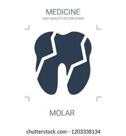 molar icon. high quality filled molar icon on white background. from medical collection flat trendy vector molar symbol. use for web and mobile