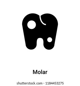 Molar icon vector isolated on white background, logo concept of Molar sign on transparent background, filled black symbol