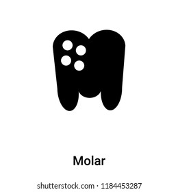 Molar icon vector isolated on white background, logo concept of Molar sign on transparent background, filled black symbol