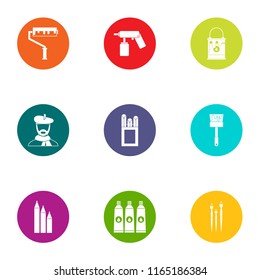 Molar icons set. Flat set of 9 molar vector icons for web isolated on white background