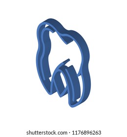 Molar isometric left top view 3D icon