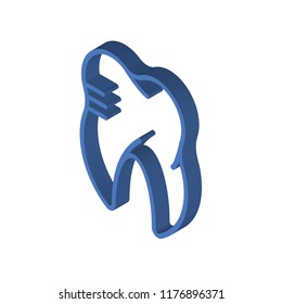 Molar isometric left top view 3D icon