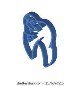 Molar isometric left top view 3D icon