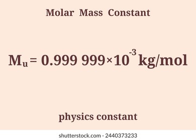 Molar Mass Constant. Physics constant. Education. Science. Vector illustration.