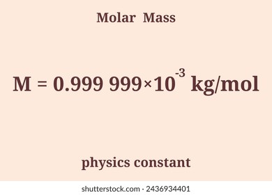 Molar Mass. Physics constant. Education. Science. Vector illustration.