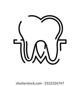 Ícone Molar de Contorno, Ilustração de vetor