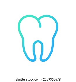 Molar pixel perfect gradient linear ui icon. Dental clinic. Dental care. Toothache treatment. Line color user interface symbol. Modern style pictogram. Vector isolated outline illustration