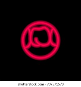 Molar red glowing neon ui ux icon. Glowing sign logo vector