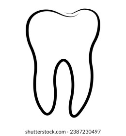 Molar teeth, dental clinic logo wisdom tooth outlines template