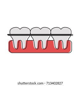 molar teeth emblem dentistry related icon image 