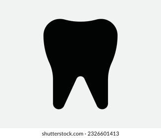 Molar Teeth Icon. Dental Teeth Dentist Care Mouth Oral Enamel Root Cavity Black White Shape Silhouette Graphic Clipart Artwork Symbol Sign Vector EPS