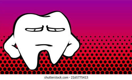 molar tooth character cartoon background illustration. vector format, kawaii expression
