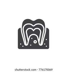 Molar tooth icon vector, filled flat sign, solid pictogram isolated on white. Dental symbol, logo illustration.
