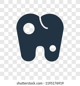 Molar vector icon isolated on transparent background, Molar transparency logo concept