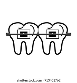 molars with braces dentistry related icon image 