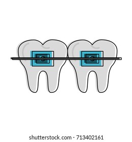 molars with braces dentistry related icon image 