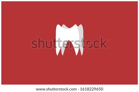 Molars vector in red background. This molars vector in 3d illustration. This molars illustration consist of two colours, white and grey