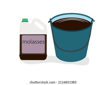 molasses bucket on a white background.