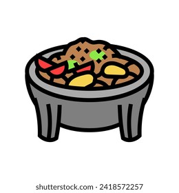 molcajete mexican cuisine color icon vector. molcajete mexican cuisine sign. isolated symbol illustration