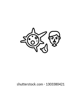 Mold, allergic face icon. Element of problems with allergies icon. Thin line icon for website design and development, app development. Premium icon