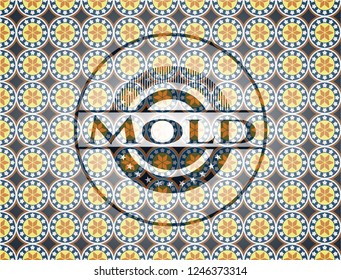 Mold arabesque style emblem. arabic decoration.