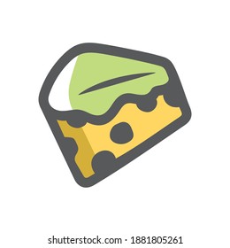 Mold Cheese green Vector icon Cartoon illustration.