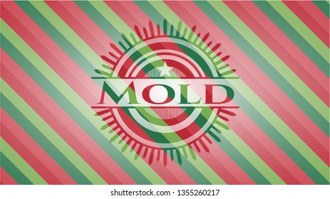 Mold christmas colors emblem.