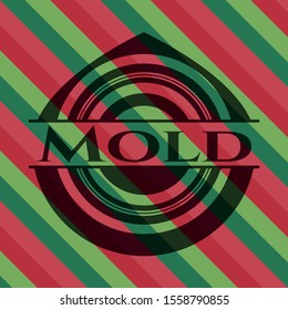 Mold christmas colors emblem. Vector Illustration. Detailed.